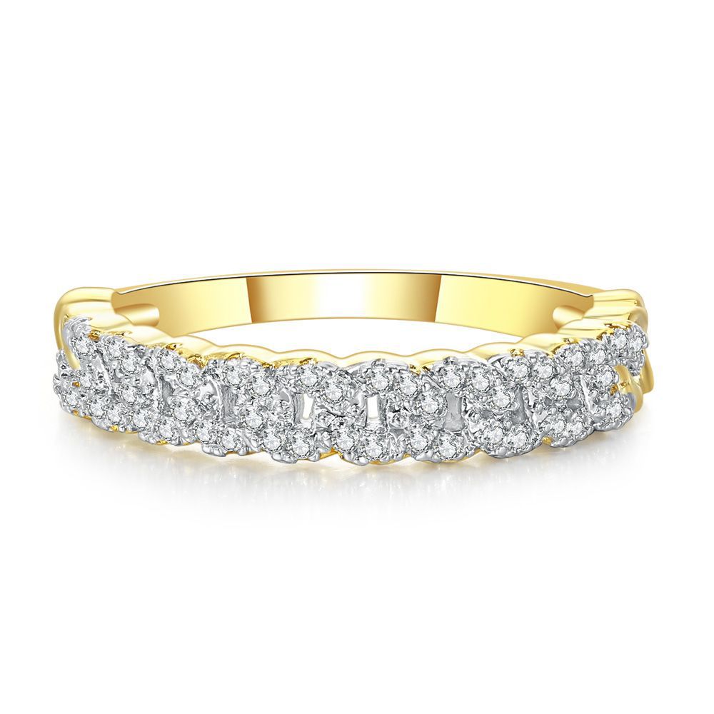 Title 6, Fashion Full Diamond Cuban Chain Ring for Girls...