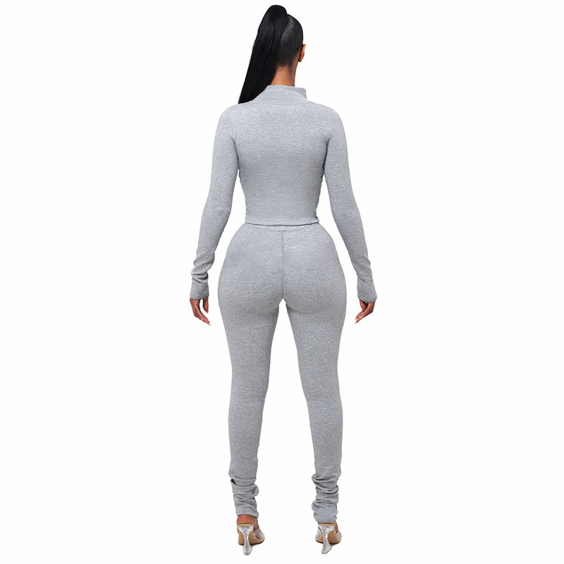 Women's New Fashion Casual Cardigan Top Slim Pack Hip Pants Set
