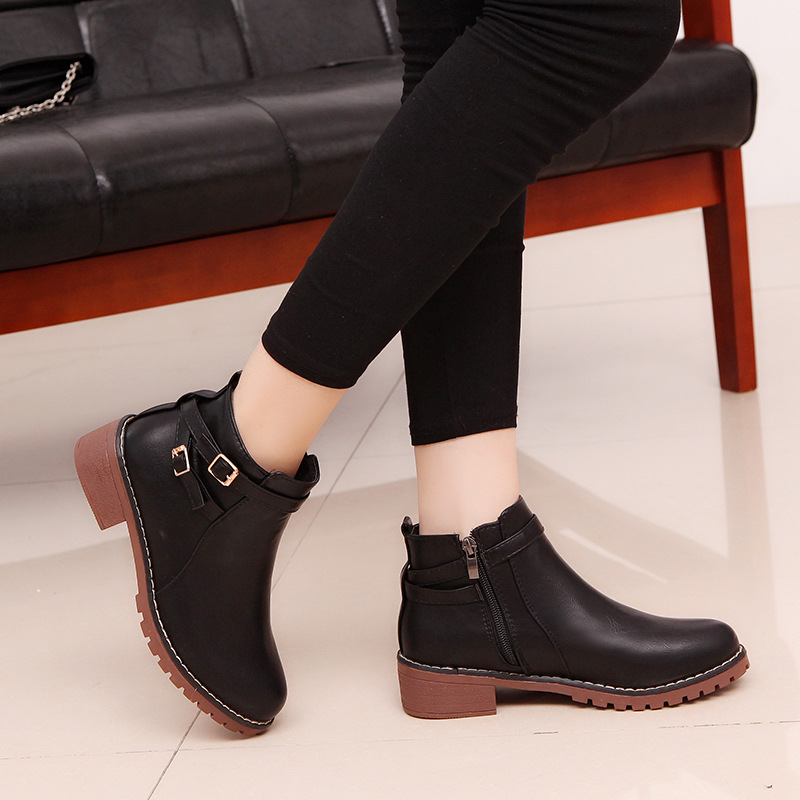 Title 3, Martin boots with round toe warm leather boots