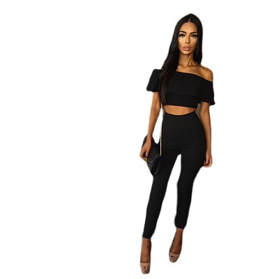 Sexy One-neck Fashion Casual Two-piece Suit