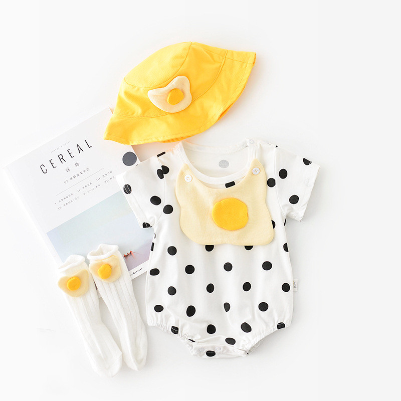 Newborn Cartoon Egg Triangle Romper Send Hat