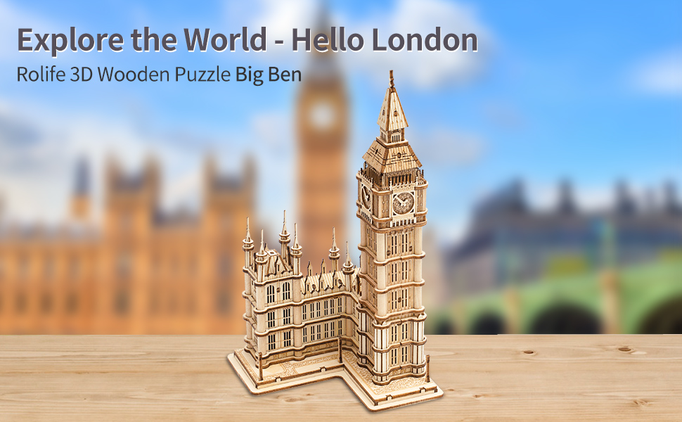 Title 4, ROBOTIME ROKR Puzzle 3D de Madeira Big Ben com ...