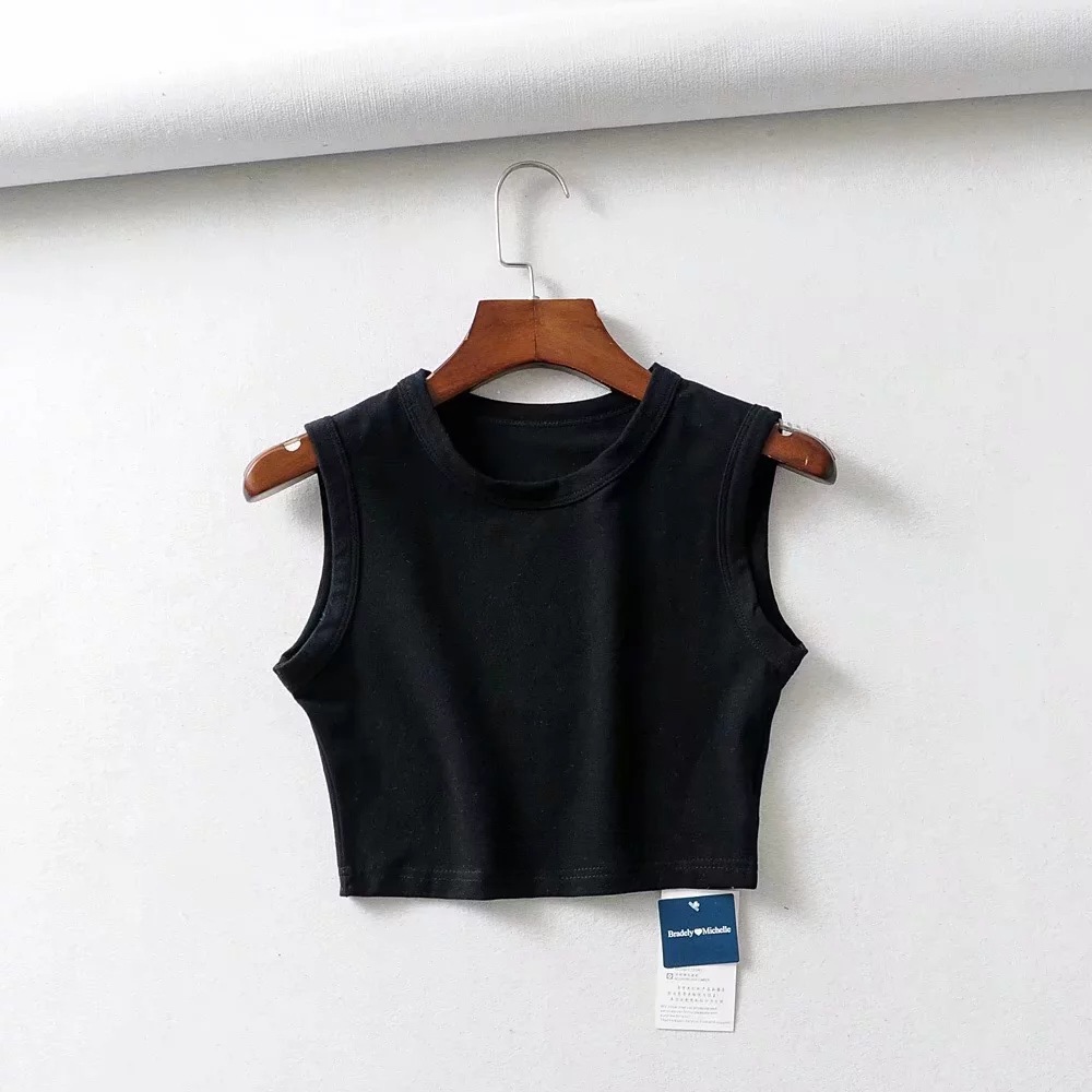 Title 2, Cycling Vest Solid Color Wide Brim Short Umbili...