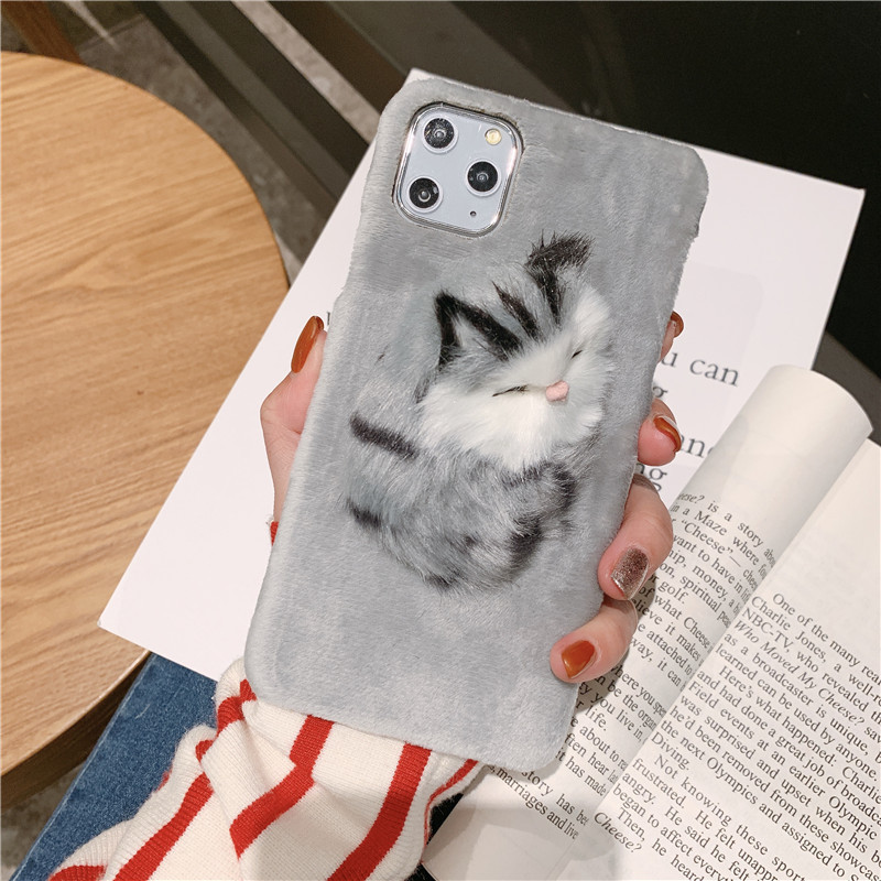 Title 4, Coque en peluche pour iPhone XS imitation chat,...