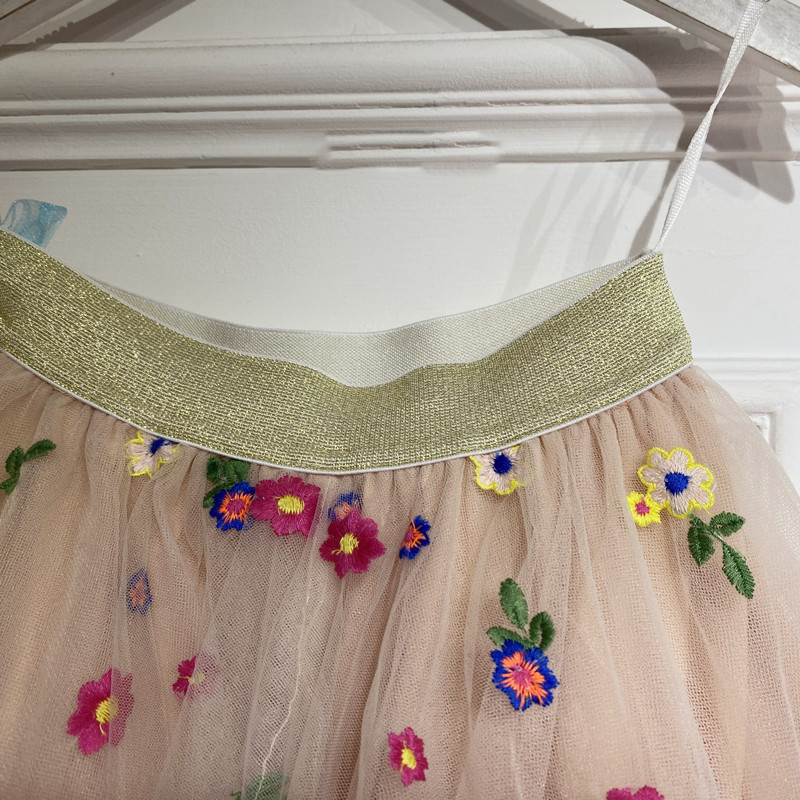 Embroidered Small Flower Umbrella Puffy Dress