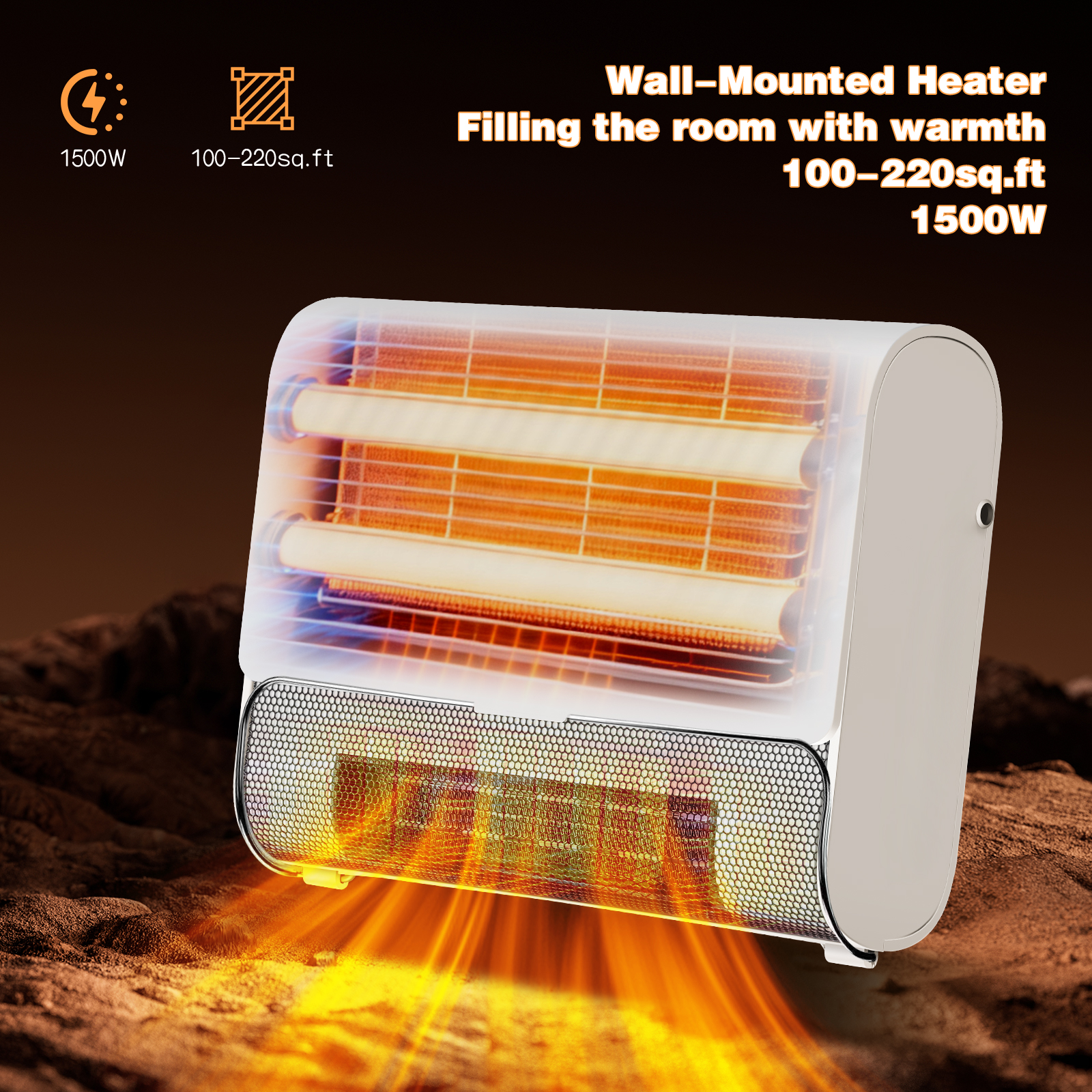 Smart Wall Heater, 1500W Fast Heating Electric Space Heater For Indoor Use, Wall Mounted Panel Heater With Remote, 3 Fan Speeds image 8