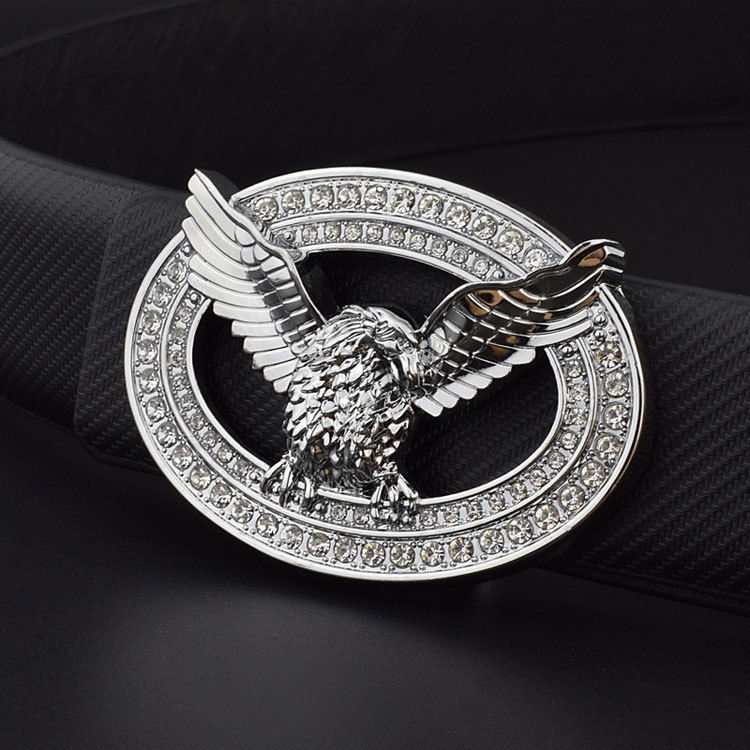 Title 3, Diamond-studded Leather Belt With Animal Buckle