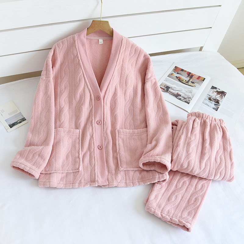 Title 3, Autumn And Winter Couple Pajamas Flannel Thicke...