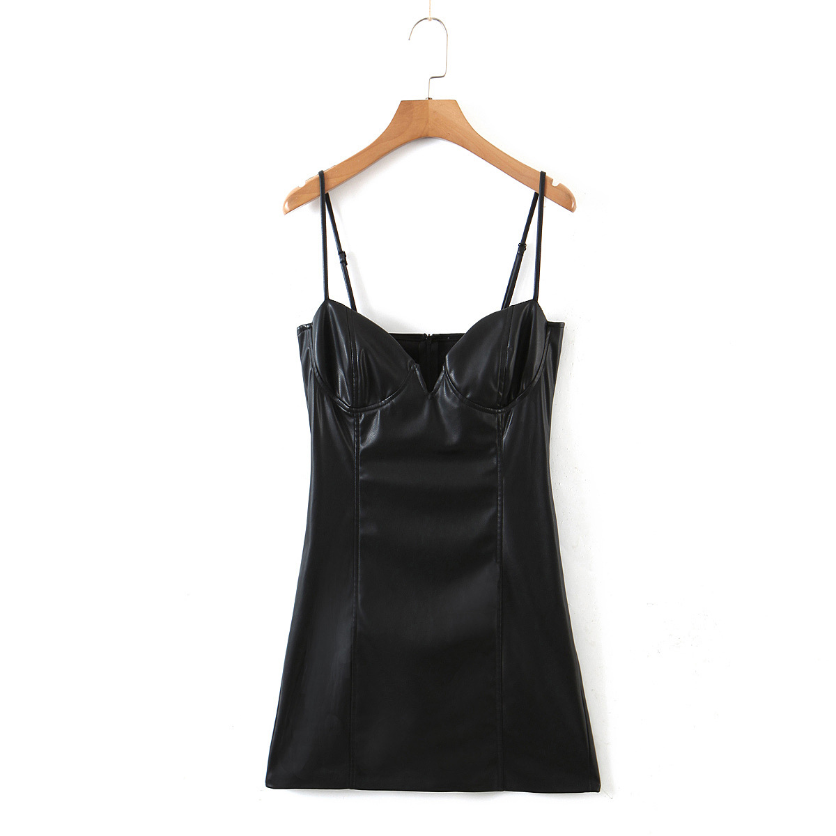 Summer Sleeveless Women's PU Leather Sling Dress