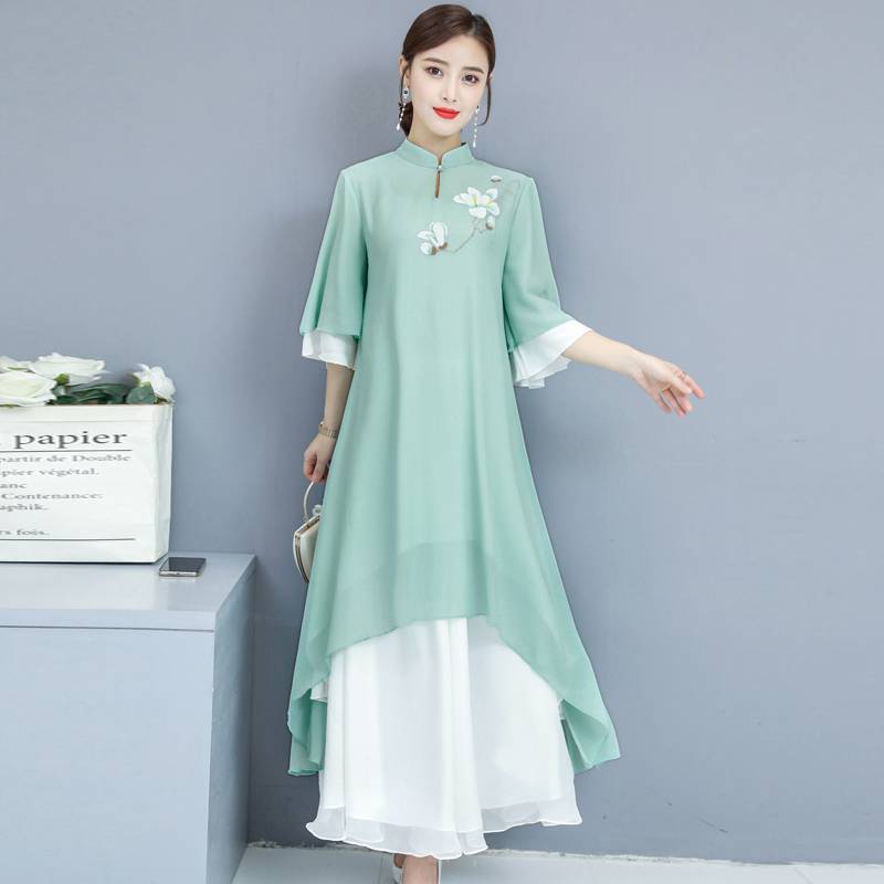 Hand-Painted Chiffon Dress, picture 5 of 5