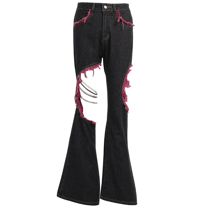 Title 6, Summer New High Street Retro Hollow Trend Pants