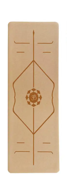 Cork Rubber Body Position Line Yoga Mat Durable Thickening Sweatproof