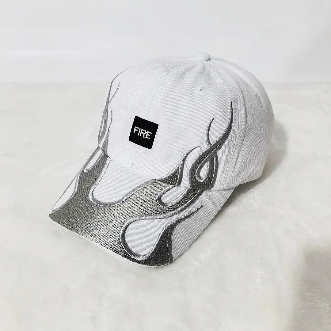 American Retro Hip-hop Style Multi-color Flame Baseball