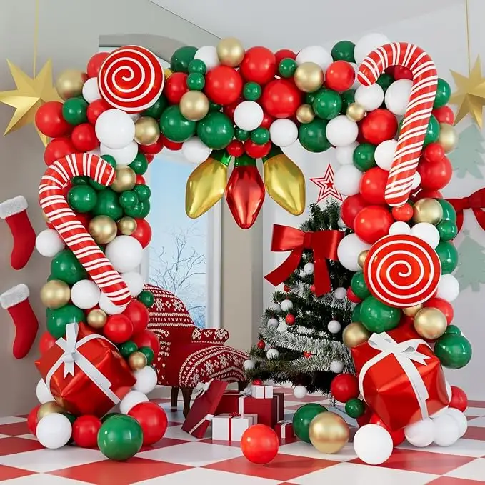 Christmas Balloon Garland Kit, Red White Green