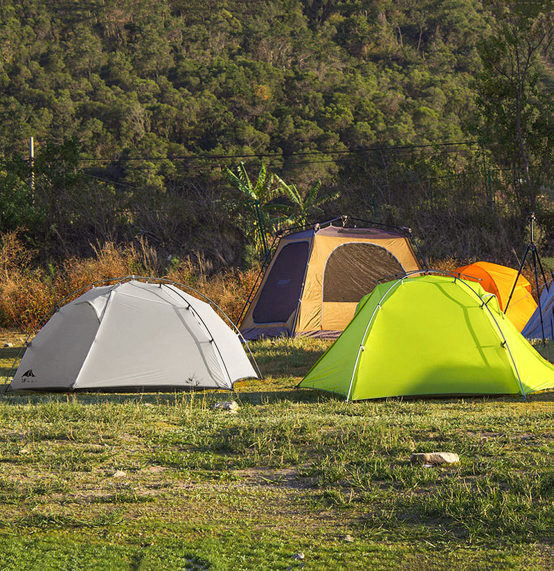 Double Layer Camping Tent with Silicon Coating for Two People