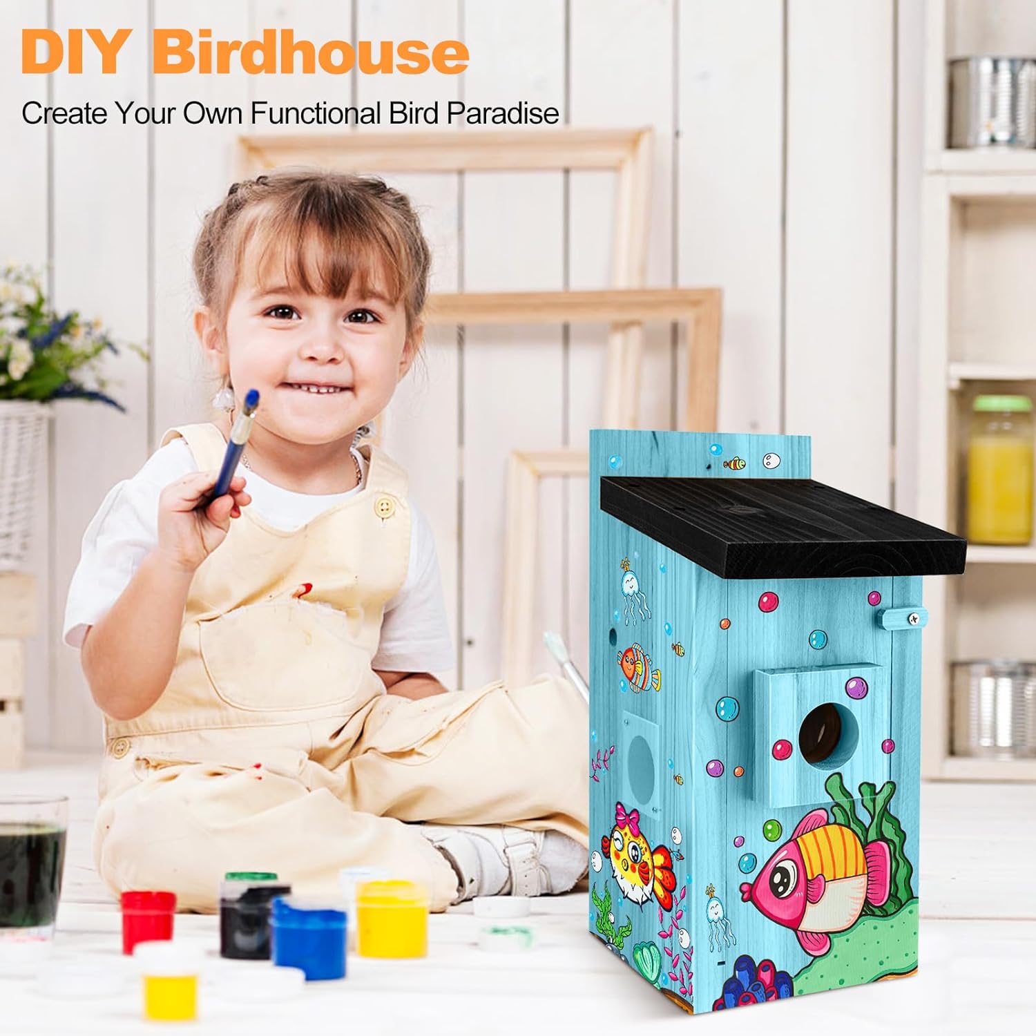 Smart Bird House With Camera, 3MP Birdhouse Camera For Outdoors, Auto Capture Bird Videos & Motion Detection, Watch Bird Nesting & Hatching In Real Time, DIY Ideal Gift