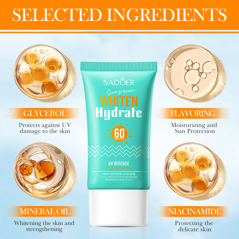SADOER Whitening Moisturizing Sunscreen 50g — foto 4