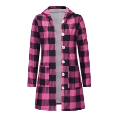 Fashion Casual Ladies Long-sleeved Single-breasted Shirt Jacket - Rose Red - View 1