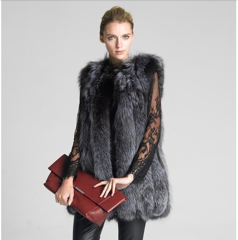 Winter Coat Imitation Fur Vest Thickened Retro Grey - Shop at LoveMi