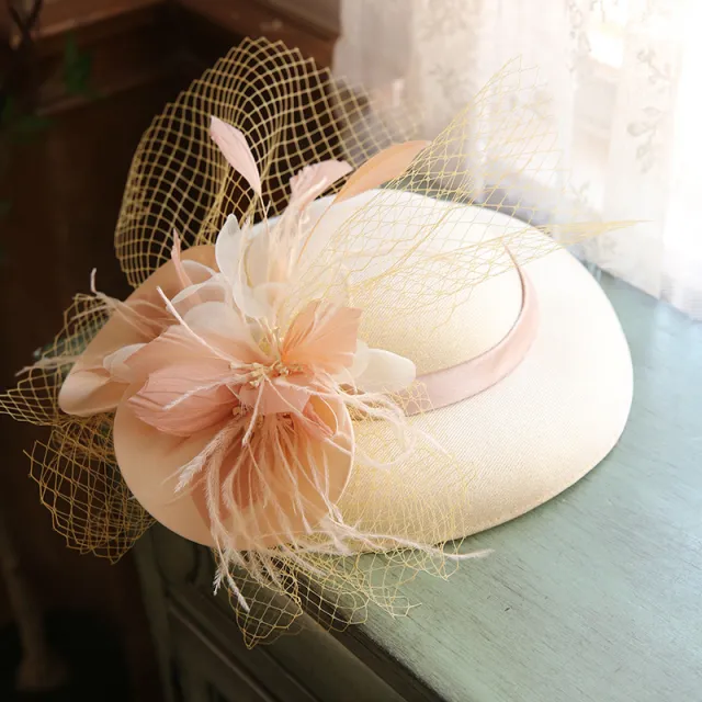 Women's French Elegant Mesh Top Hat Khaki - Shop at LoveMi