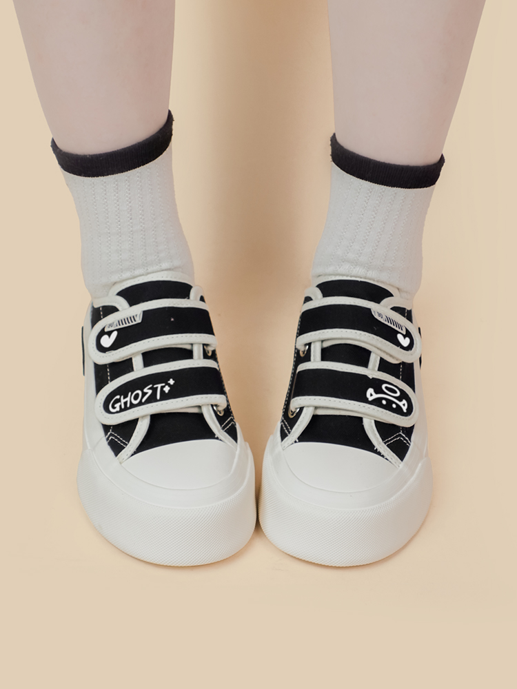 Women's Thick-soled Printed Casual Velcro Canvas Shoes - Image 10