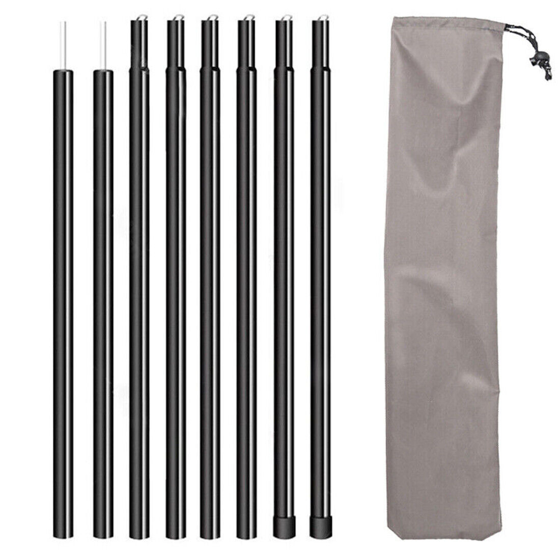 2x200cm Tent Poles Universal Telescopic Adjustable Steel Awning Canopy Tarp Pole 6