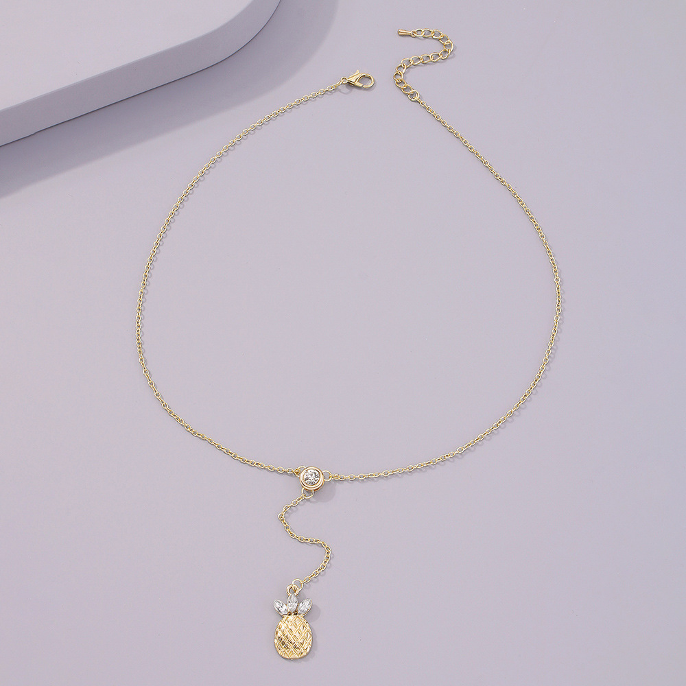 Y-shaped Fruit Necklace Female Sweet Pineapple Temperament Retro New Clavicle Chain