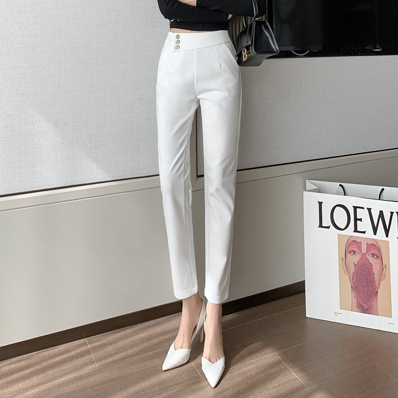 Title 4, Womens High-Waist Suit Pants Nine-point Straig...