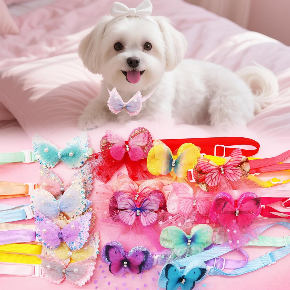 20Pcs Cute Dog Collar Grooming Accessory For Small Breed Puppies Cats — foto 6