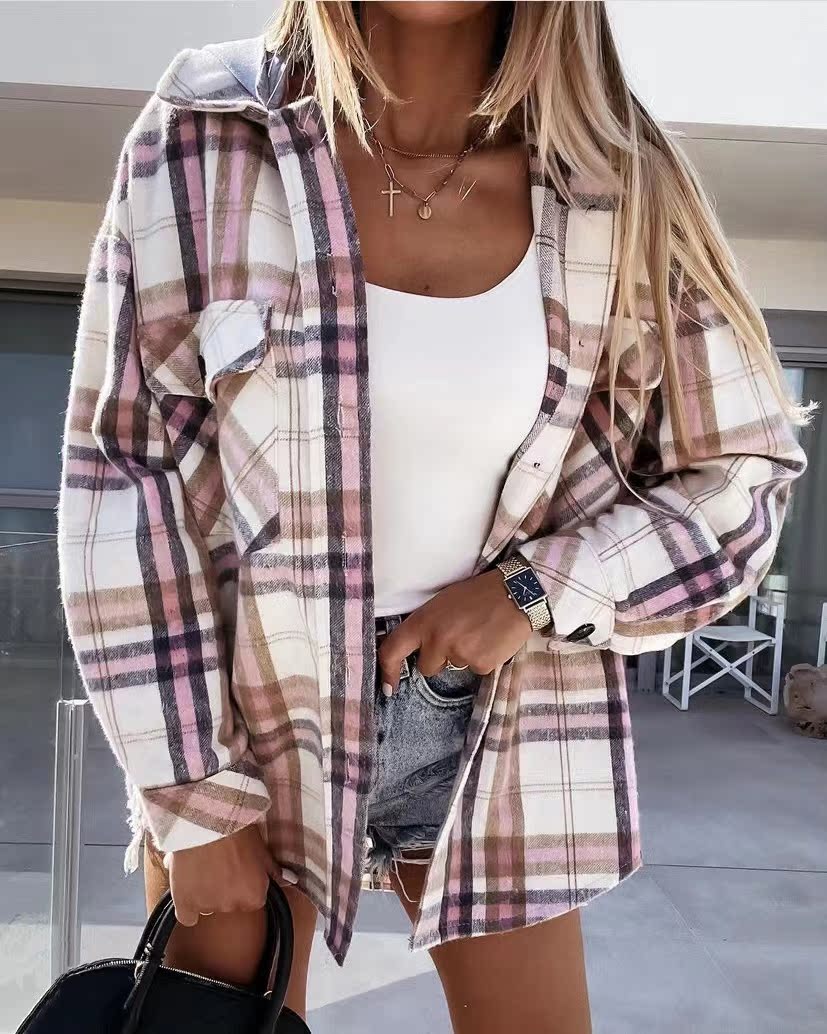 Title 2, Womens Fashion Hooded Woolen Plaid Coat, a war...