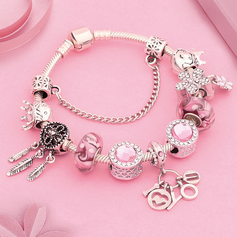 Title 3, Pulsera de cuentas de cristal romántica de moda...