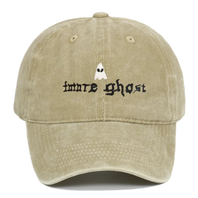 Embroidered Wash Cotton Baseball Hap Khaki - Shop at LoveMi