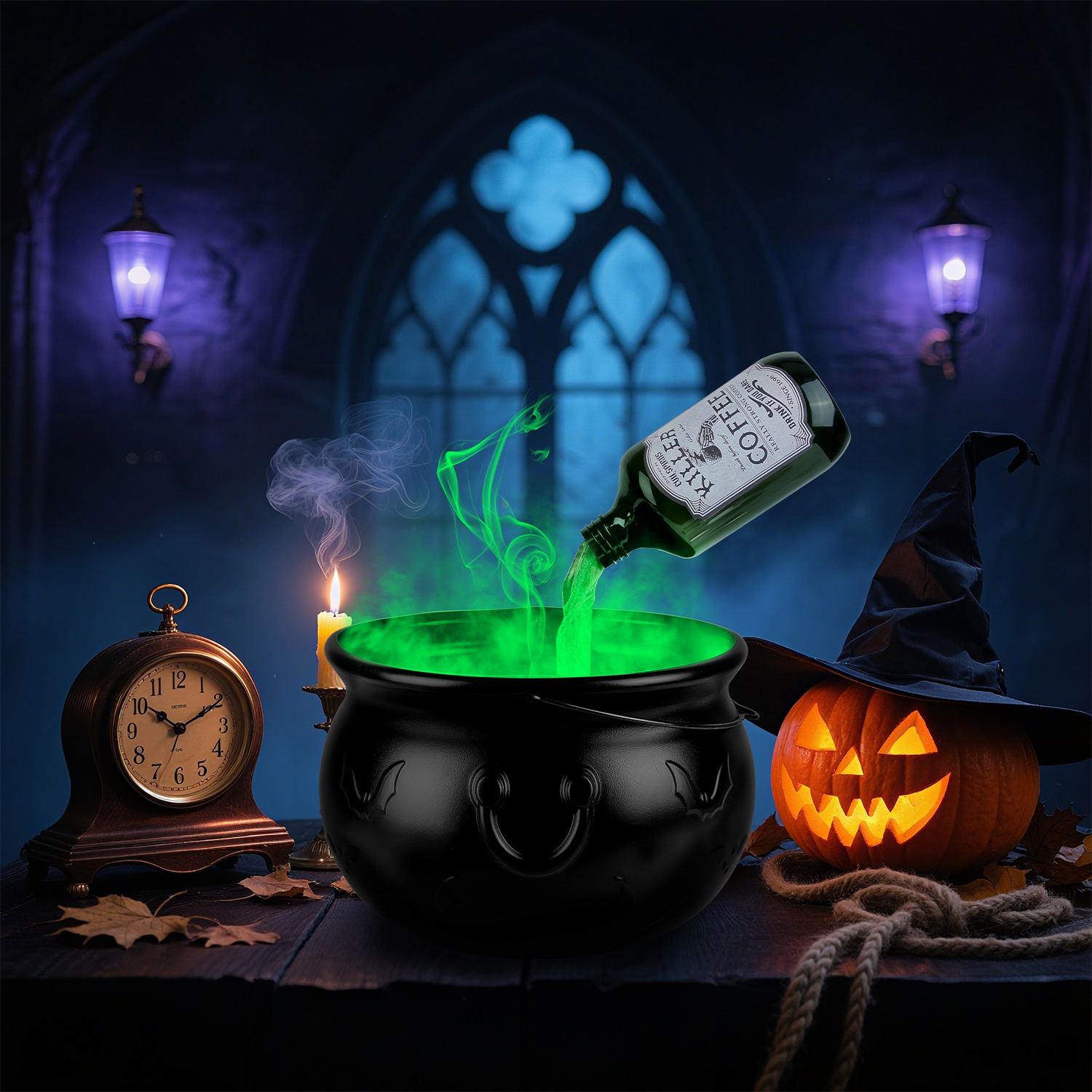 Halloween Decorations Floating Bottle Set With Witches