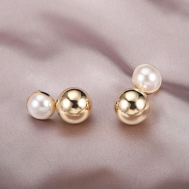 New Trendy Silver Needle Stud Earrings