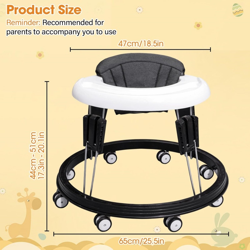 Portable Baby Walker Activity Toddler First Step Push Along Walk Bouncer Folding 3