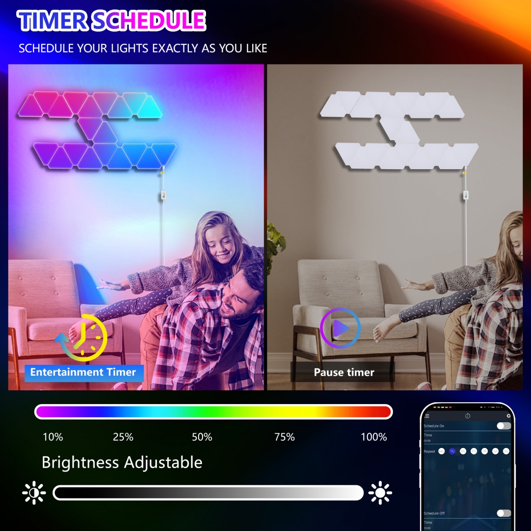 20-Pack Triangular Light Panels - Smart RGB LED Wall Lights With App & Remote... 2