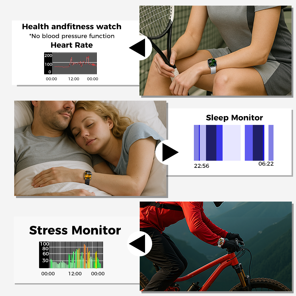 Smart Watch Bluetooth Call &1.95 HD Screen -Heart Rate SpO2 Sleep Monitor, 3ATM Waterproof Fitness Tracker For IoS Android