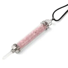 Rhodolite Crushed Stone Wishing Bottle Wing Scepter Jewellery Pendant Crystal Crafts - 25Style - View 1