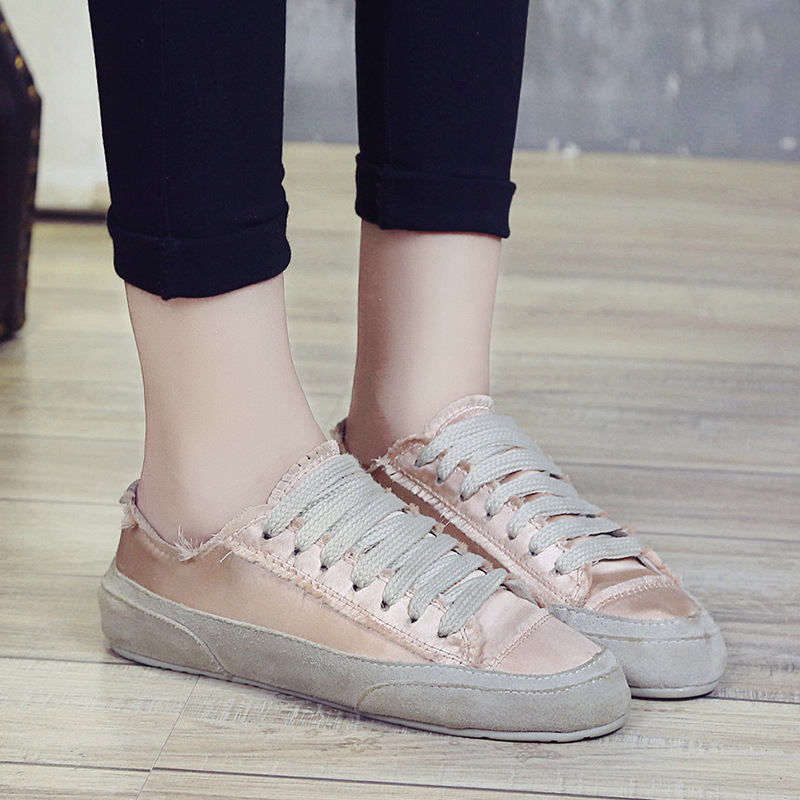 Satin Silk Lace Frosted Casual Women's Single Shoes