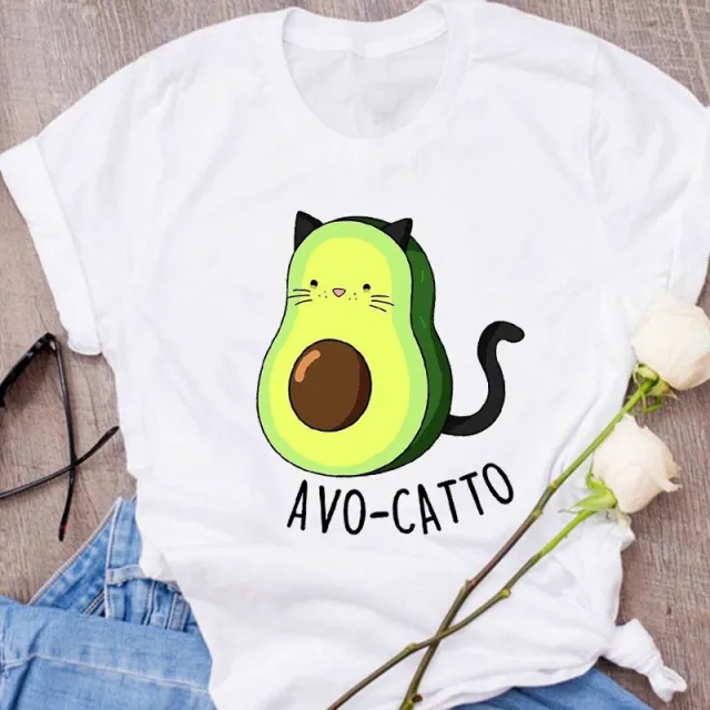 Avocado Creative Fashion Printing Men's And Women's Short sleeved T shirt Summer Loose Shape1 - Shop at LoveMi