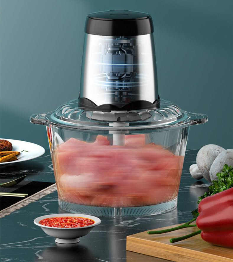 Meat Grinder Household Electric Multi-function Garlic Dumpling Meat Filling Small Meat Mincer Stirring Cooking Machine