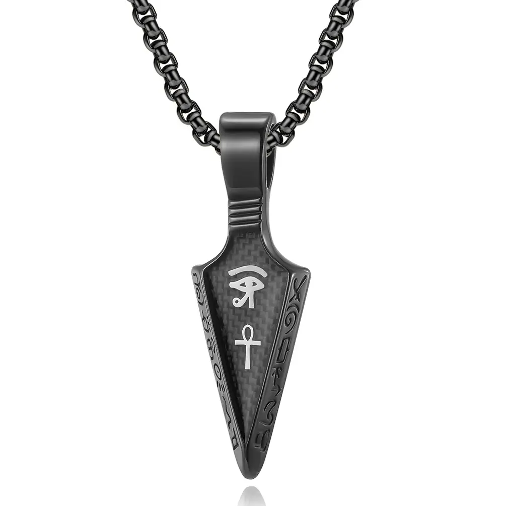 Horus Eye Anka Spear Head Stainless Steel Necklace