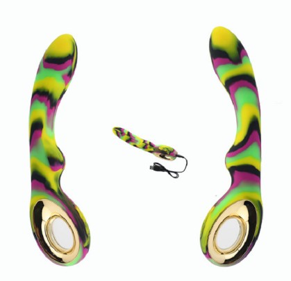 Whale Camouflage Vibrator USB Charging Silicone Rod Yellow Green Rose Black - Shop at LoveMi