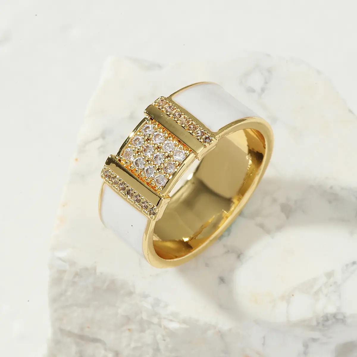 Women's Gold Single Individually Wrapped Anti-fatigue Geometric Ring