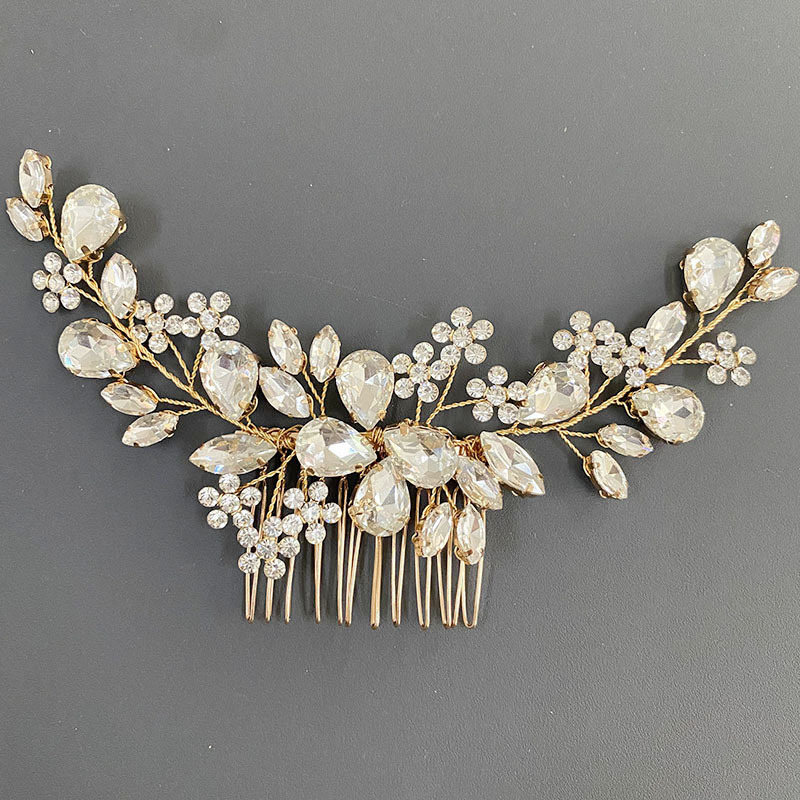 Light Luxury Fashion Hair Accessories Hair Comb Rhinestones Silver - Shop at LoveMi