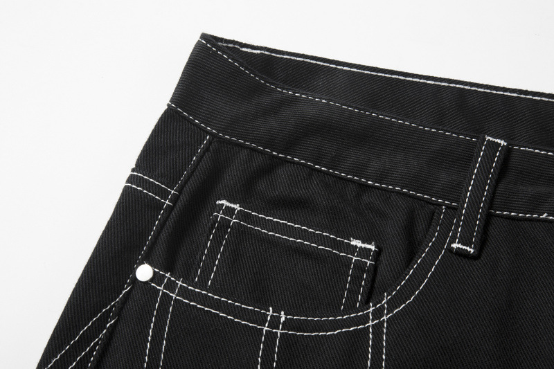 Title 5, Casual diagonale straight street jeans, "fried"...