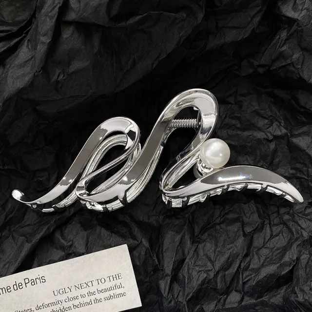 Women's Pearl Shark Metal Hairpin Silver - Shop at LoveMi