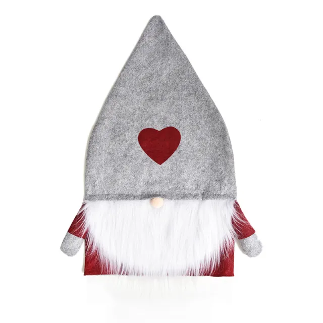 Santa Claus Beard Chair Cover Christmas Banquet Fabric Grey Hat - Shop at LoveMi