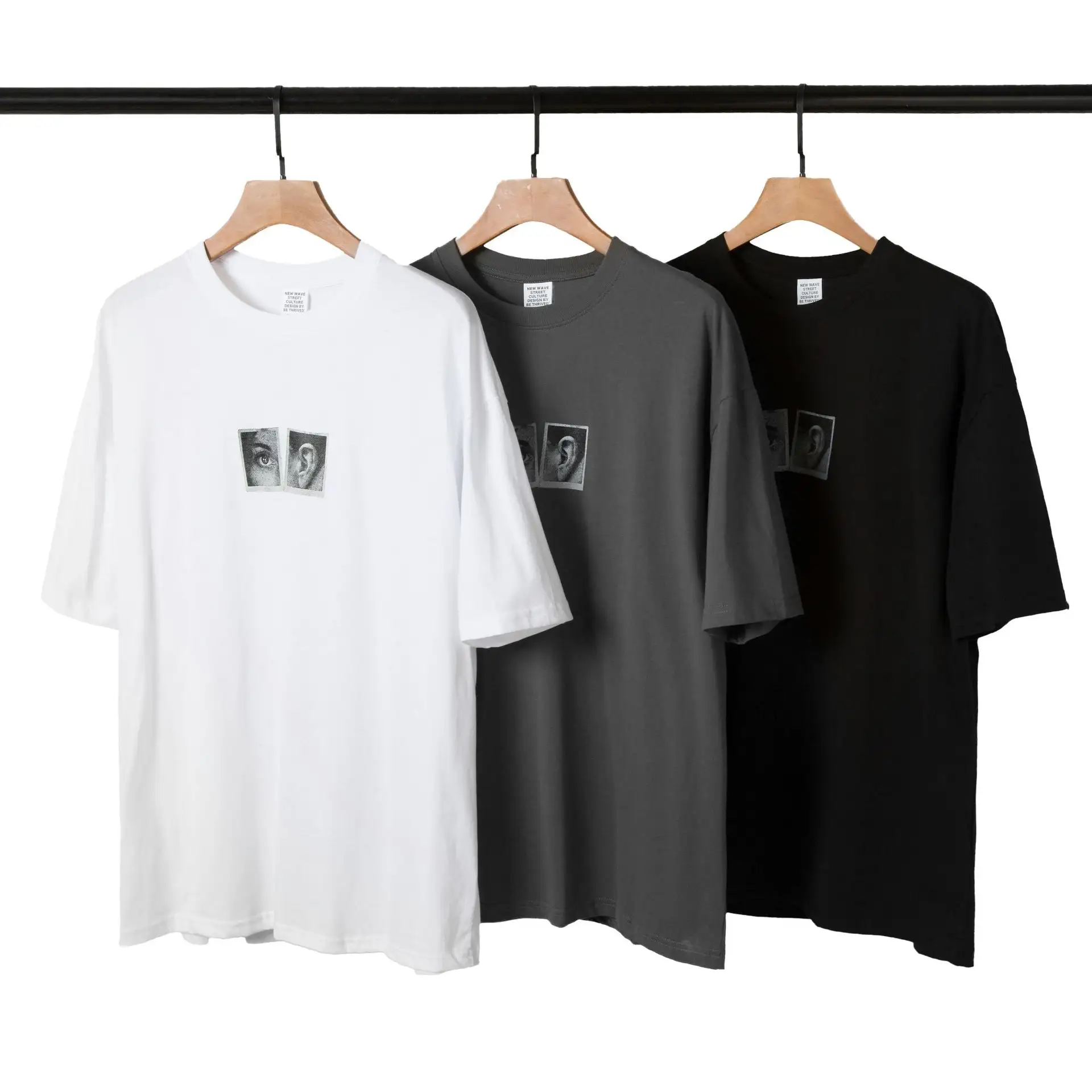 Portrait Hip Hop Ins Loose Half Sleeve Couple Dress Short Sleeve