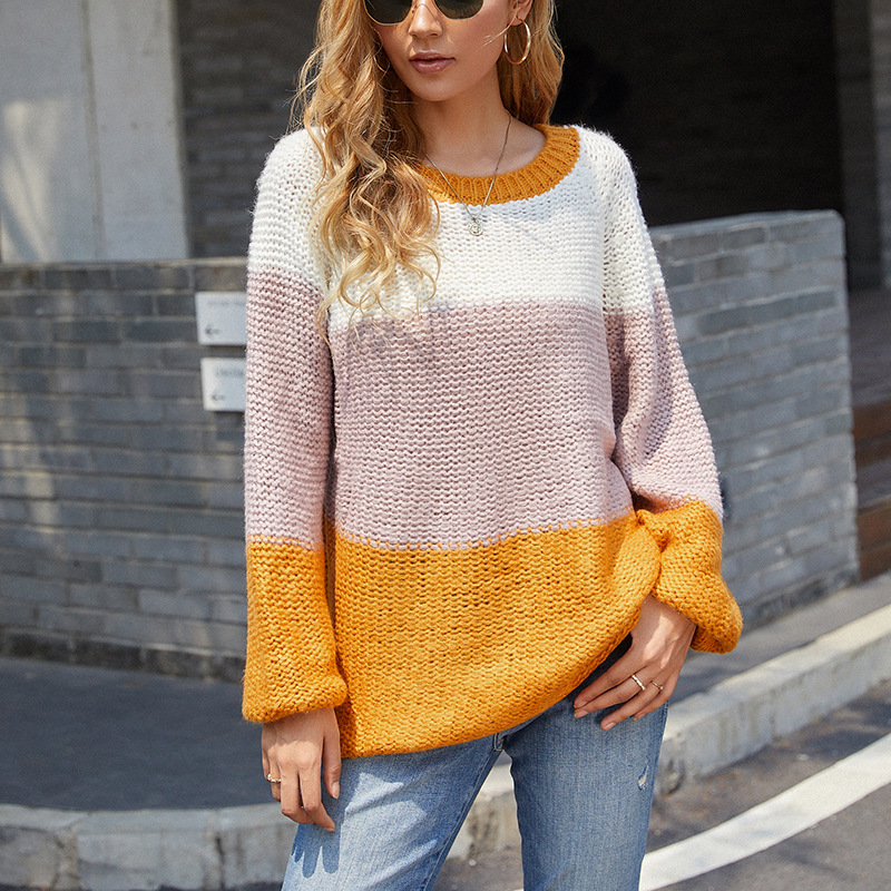 Women's Thick Mohair Sweater With Stripes